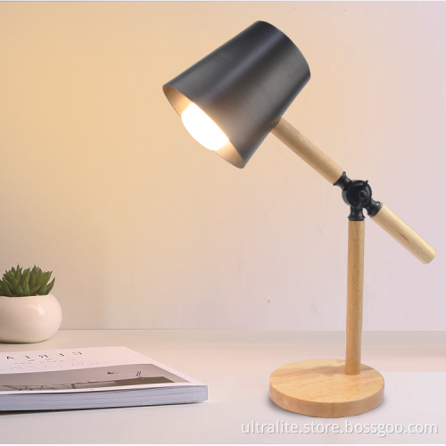 Creative Shape Desk Lamp Wooden Base Study Light Students Light For Dorm
